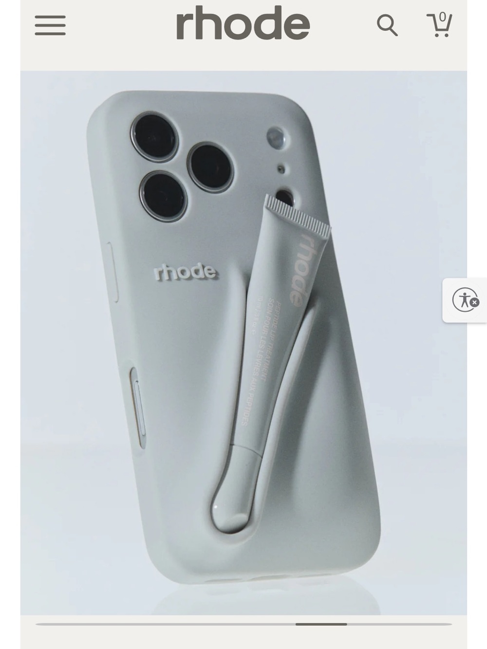 iPhone 15 pro rhode Silicone Phone Case with Lipgloss Holder — Light Gray